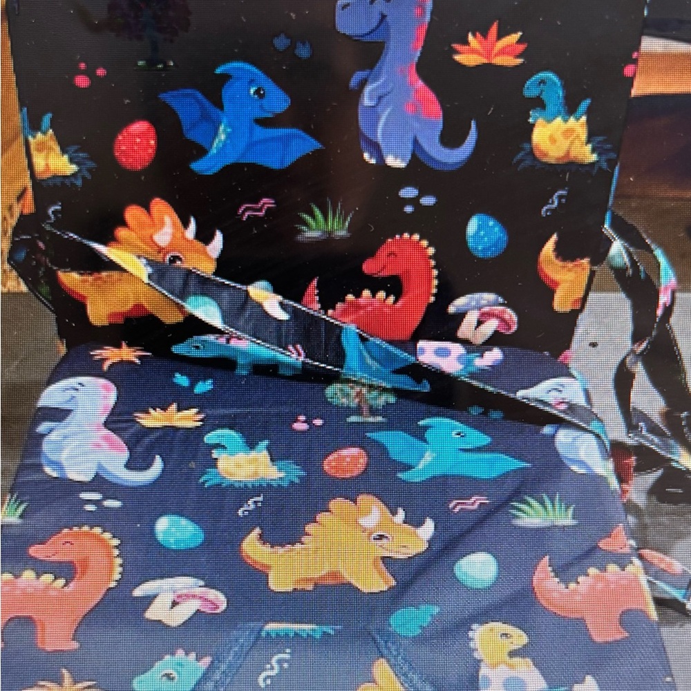 Dinosaur Print Kids Booster Seat for portable use - Picture 4 of 4